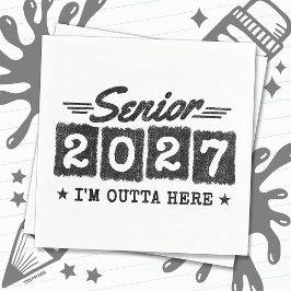 Utexamensavgång Retro Studentklass 2027 Pappersservett