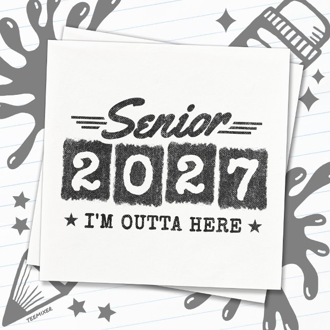 Utexamensavgång Retro Studentklass 2027 Pappersservett (Skapare uppladdad)