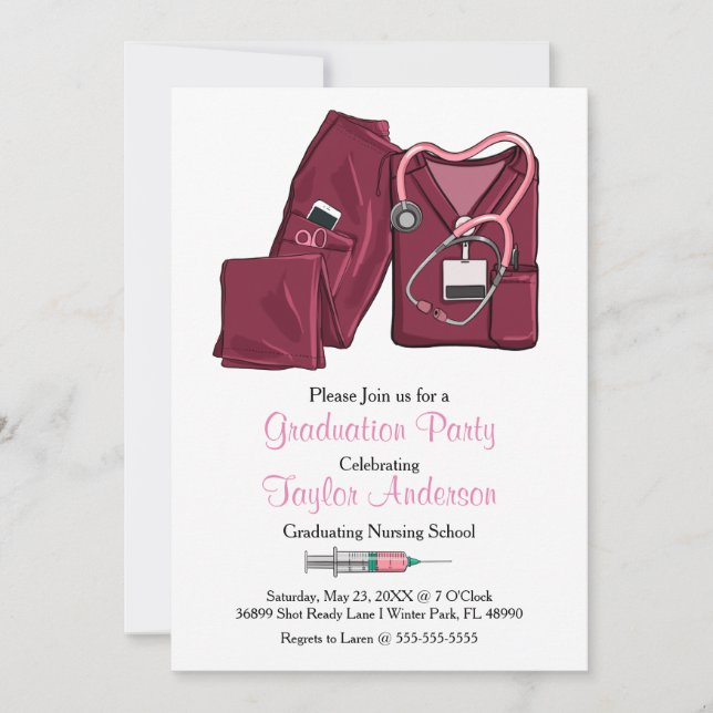 Utexamensförkunnande för operationssjuksköterska inbjudningar (Framsida)