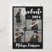 Utexamensfoto Collage Med Logotyp För Högskola - I