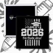 Utexamensklass 2026 Distressed Flagga Design