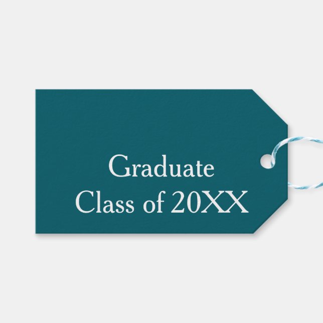 Utexamensklass 20XX turkos grattis årnamn Presentetikett (Framsidan (Horisontell))