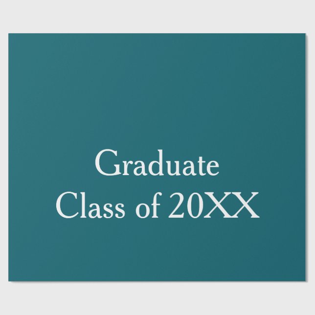 Utexamensklass 20XX turkos grattis årnamn Presentpapper (Platt)