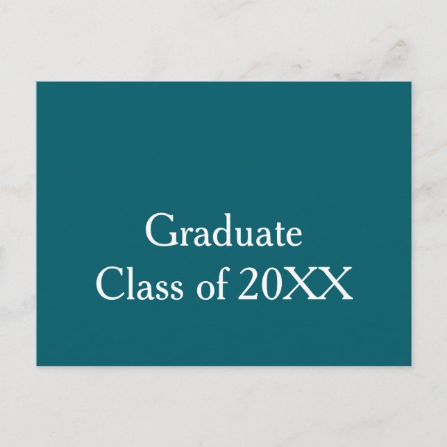 Utexamensklass 20XX turkos grattis årnamn Vykort (Framsida)