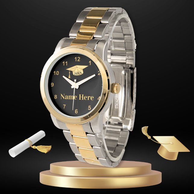 Utexamensklocka, Personliga Utexamenspresenter Armbandsur (Graduation watch gift. Graduation watches for him. Personalized grad gifts for him, son or grandson.)