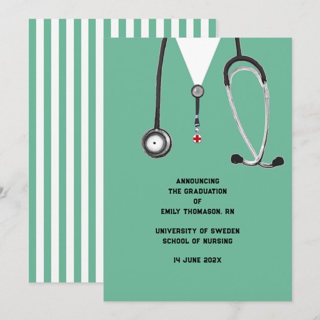 Utexamensmeddelande för sjuksköterskeutbildning meddelande (Fram/baksida)
