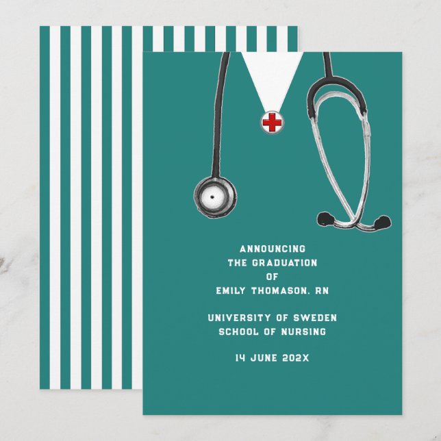 Utexamensmeddelande från sjuksköterskeutbildning meddelande (Fram/baksida)