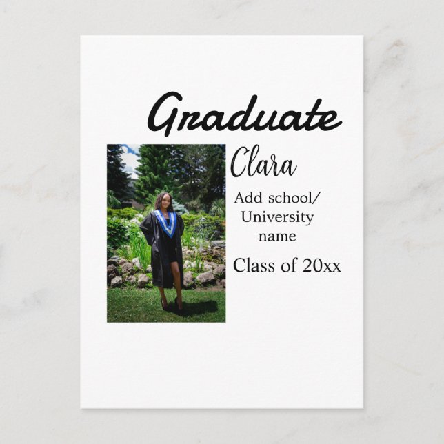 Utexamenspresent namn klass 20xx grattis add foto vykort (Framsida)