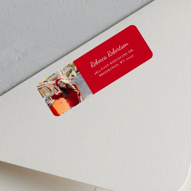 Utexaminerad 2026 Foto manus Returadress Etikett (Graduation 2025 Photo Return Address Label)