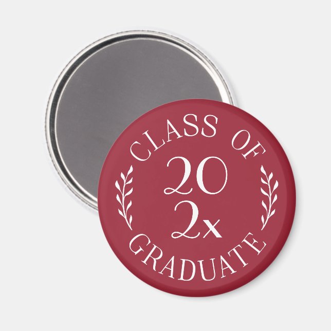 Utexaminerad 2026 Graduate Chic typografi Burgunde Magnet (Front/Back)