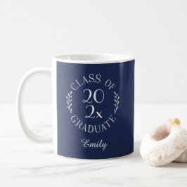 Utexaminerad 2026 Student Namn Typografi Marin Vit Kaffemugg
