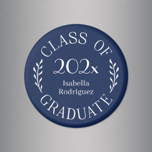 Utexaminerad 2026 Student Namn Typografi Marinblå Magnet