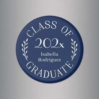 Utexaminerad 2026 Student Namn Typografi Marinblå Magnet