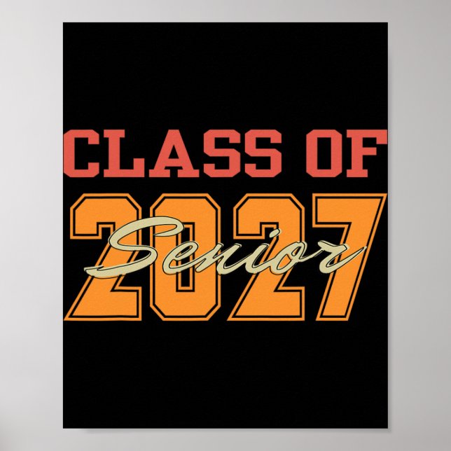 Utexaminerad 2027 Student Kolla In Till Skolan 202 Poster (Framsidan)