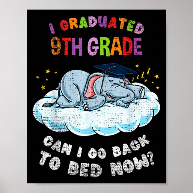 Utexaminerad 9:e klass elefant rolig examen poster (Framsidan)