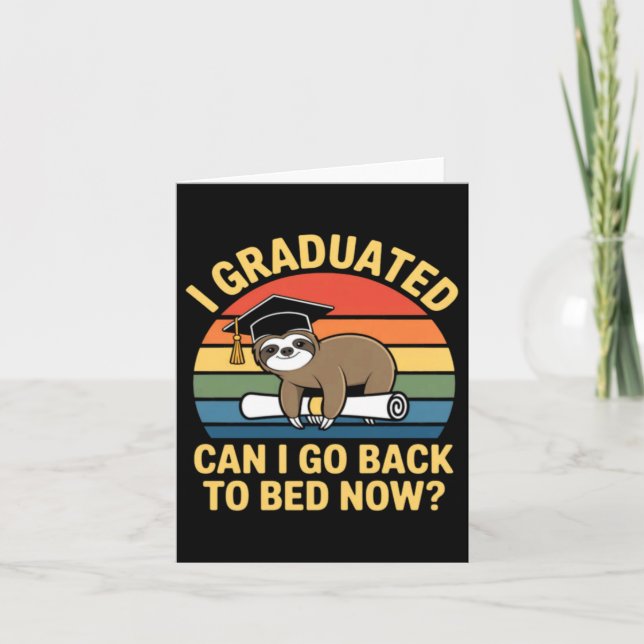 Utexaminerad Kan Gå Tillbaka Till Säng Sloth Exame Kort (Framsida)