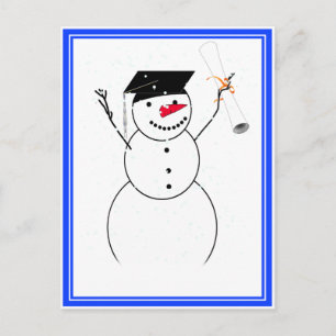 Utexaminerad Snöman för den lilla examen Kandidate Meddelande Vykort