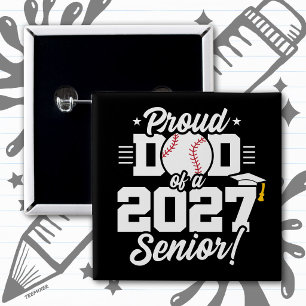 Utexaminerande klass 2027 Graduate Baseball Stolt Knapp
