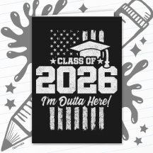 Utexamineringsklass 2026 Distressed Flag Design