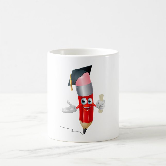Utexamineringspenna Karaktär som håller diplom Kaffemugg (Skapare uppladdad)