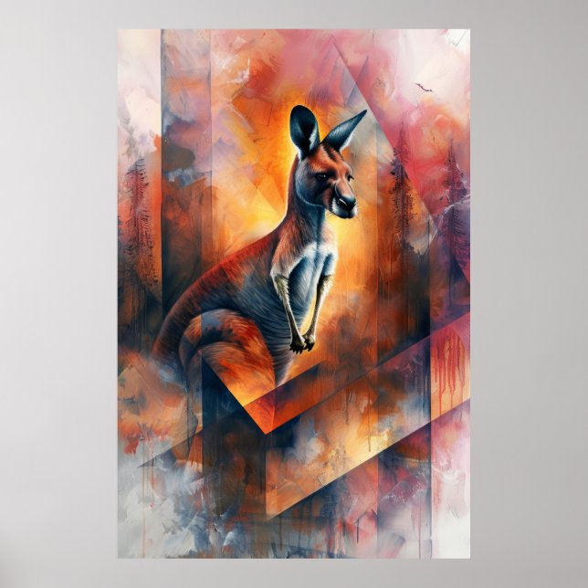 Utfall: Kangaroo i Abstraction Poster (Framsidan)