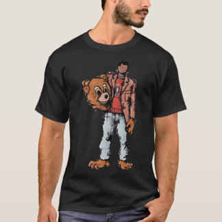 utfällbar björn ansikte t shirt