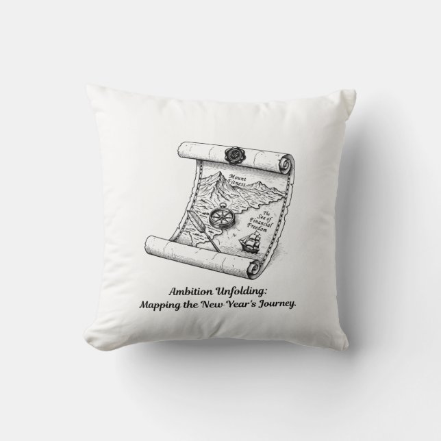 Utfällbar karta över ambition T-shirt Kudde (Framsida)
