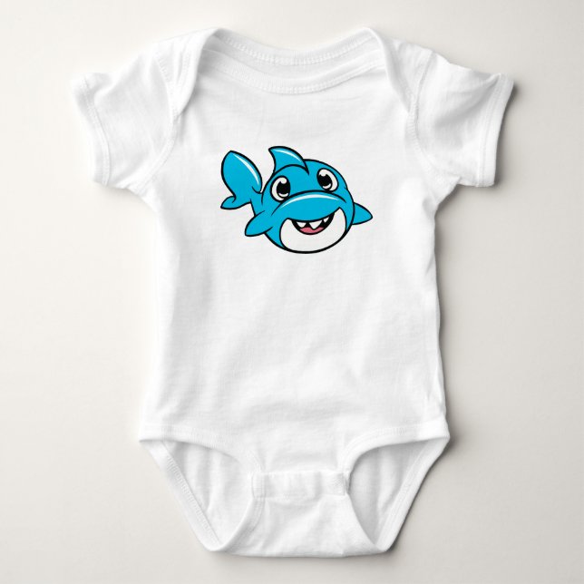 Utfiskad liten baby-haj t shirt (Framsida)