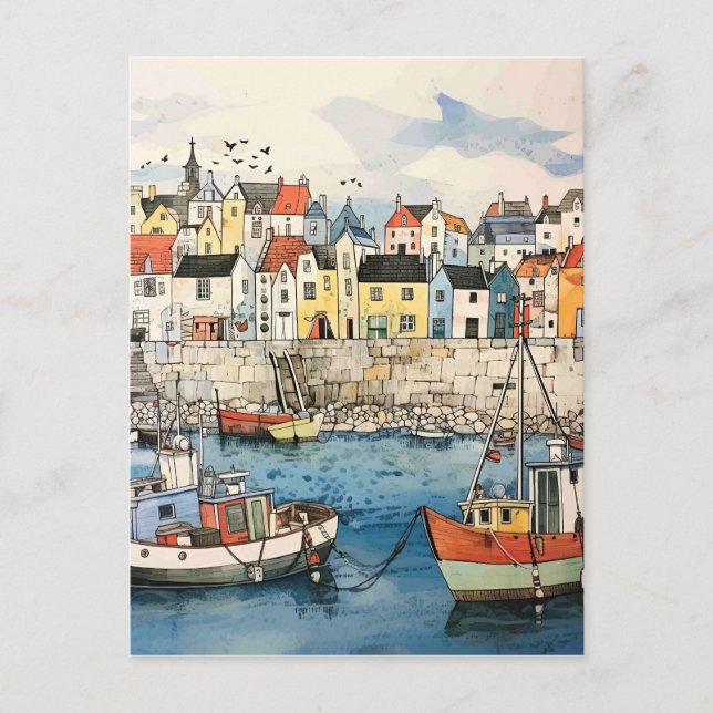 Utflykt vid havet vykort (Framsida)