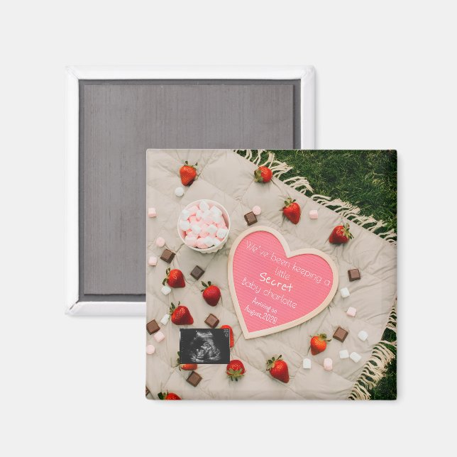 Utflyktstema bebisannonsering present för utomhus  magnet (Front/Back)