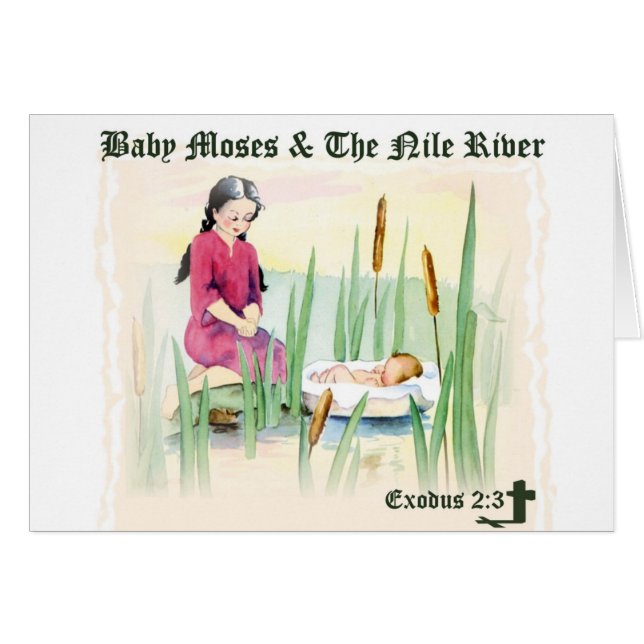 Utflyttning2:3 - behandla som ett barn Moses på Hälsningskort (Framsidan Horizontal)