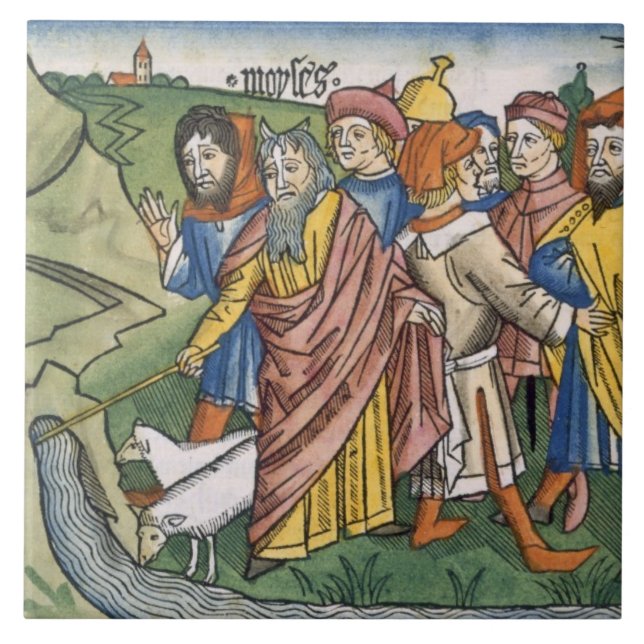 Utflyttning 17 1-7 Moses gör vatten att flöda från Kakelplatta (Framsidan)