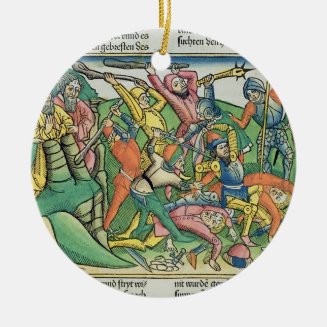 Utflyttning 17 8-15 Aaron och Hur serviceMosess Julgransprydnad Keramik (Framsidan)