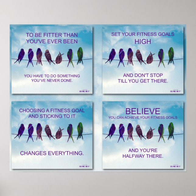 Utför citat med Birds and Himlar Collage 2 Poster (Framsidan)