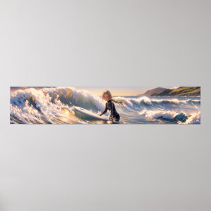 Utför för att fånga en våg - Ultra-Wide Poster