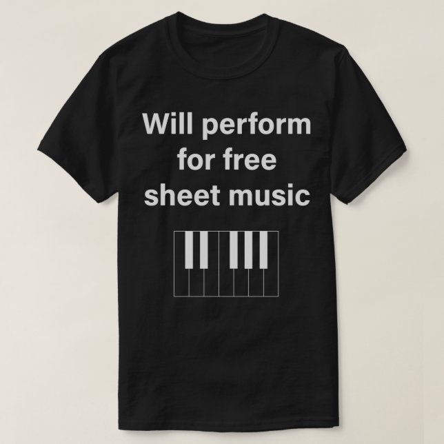Utför gratis Lakan Music Funny Piano Play T Shirt (Design framsida)