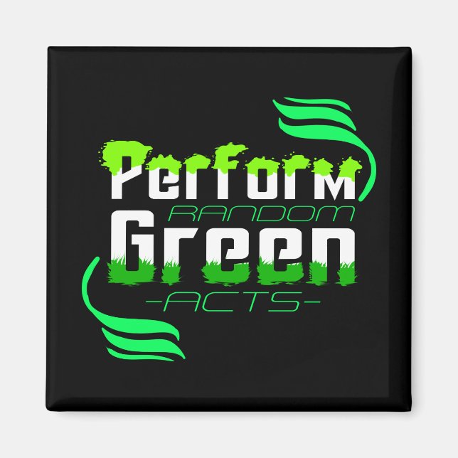 Utför slumpmässiga Gröntar Klimatåtgärder Magnet (Framsidan)