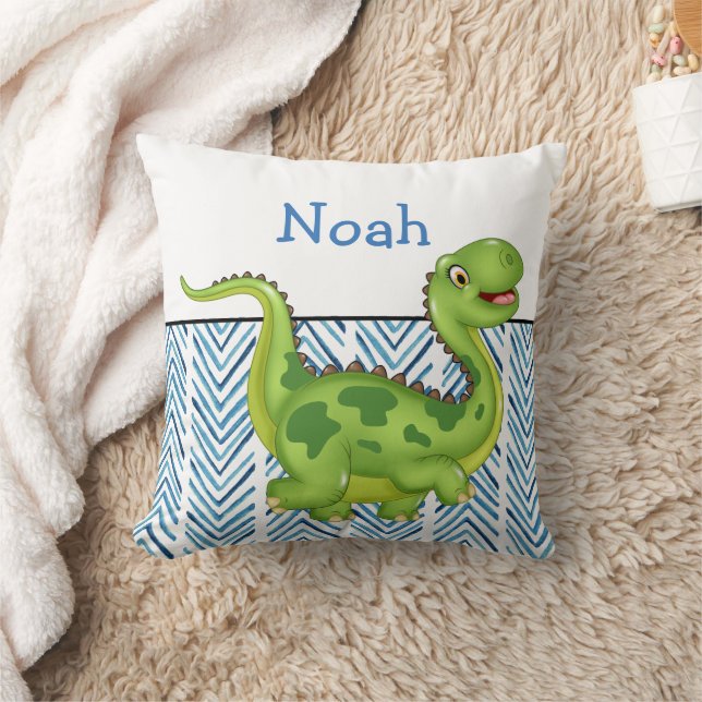 Utföra dosinosaur med Anpassningsbar Monogram Kudde (Filt)