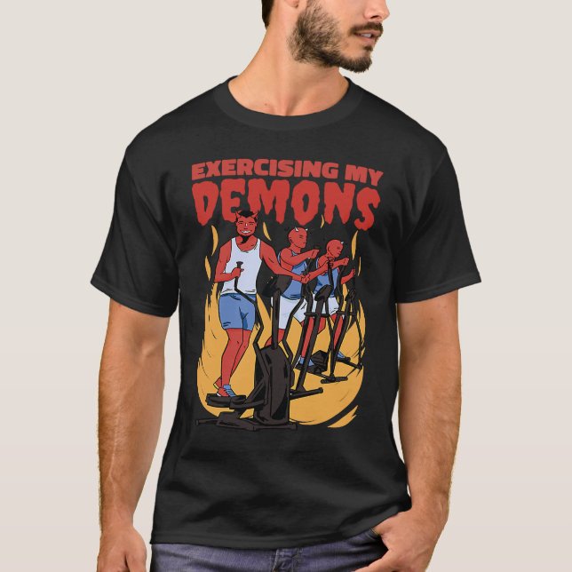 Utföra min demons-workout-fras Halloween T Shirt (Framsida)