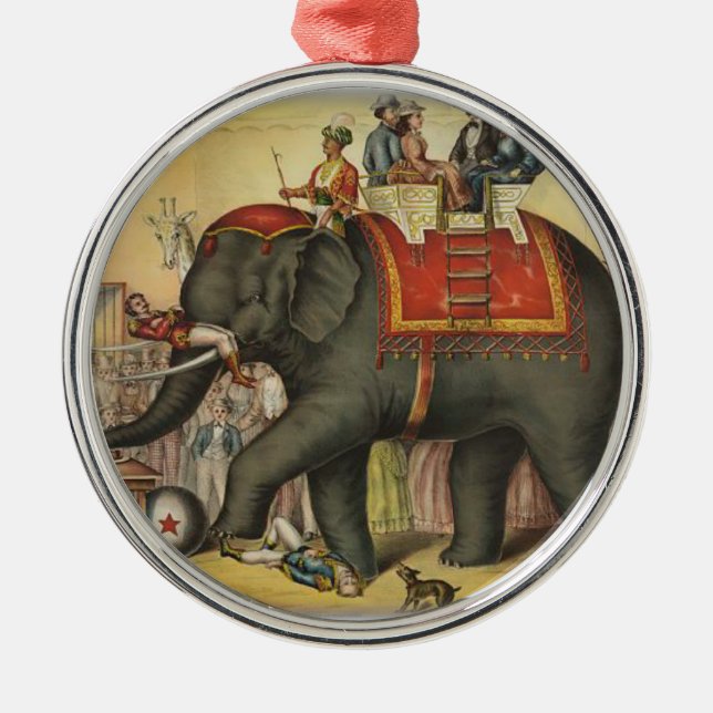 utförande elefant för gammal tid julgransprydnad metall (Framsidan)