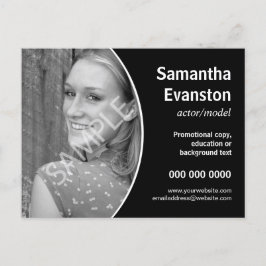 Utförare, högtalare, kurvfärgad svart befordran vykort