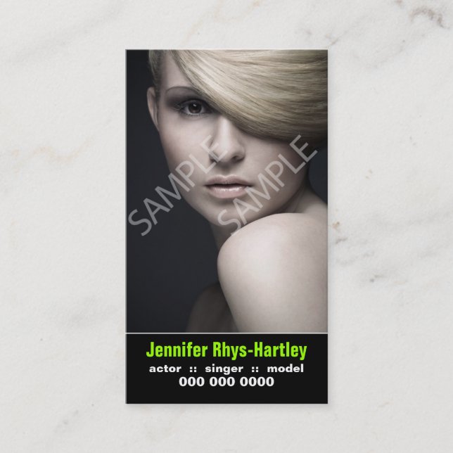 Utförare, Lodrät Återuppta och headshot Visitkort (Framsida)