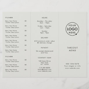 Utförd Grått Logotyp Restaurant Takeaway-meny