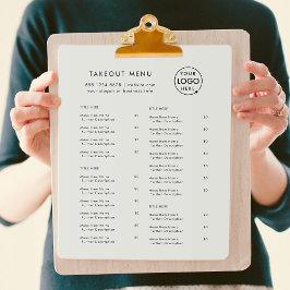 Utförd | Grått Logotyp Restaurant Takeaway-meny Reklamblad