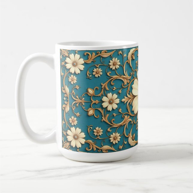 Utförlig Blommig Vintage  Kaffemugg (Vänster)
