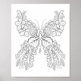 Utförlig färgning av butterblommor #2 poster