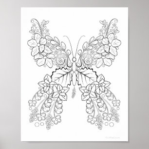 Utförlig färgning av butterblommor #2 poster