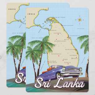 Utförlig illustrerad karta i Sri Lanka