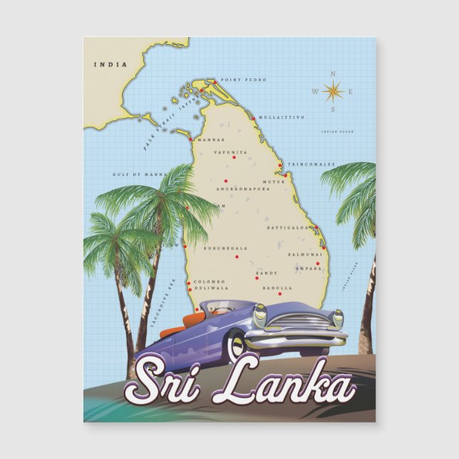 Utförlig illustrerad karta i Sri Lanka (Framsida)