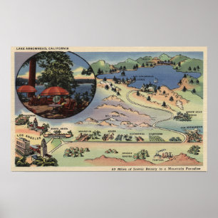 Utförlig Karta från LA till Sjö Poster